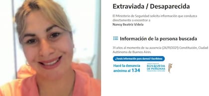 Nancy Videla, la mujer desaparecida en Constitución