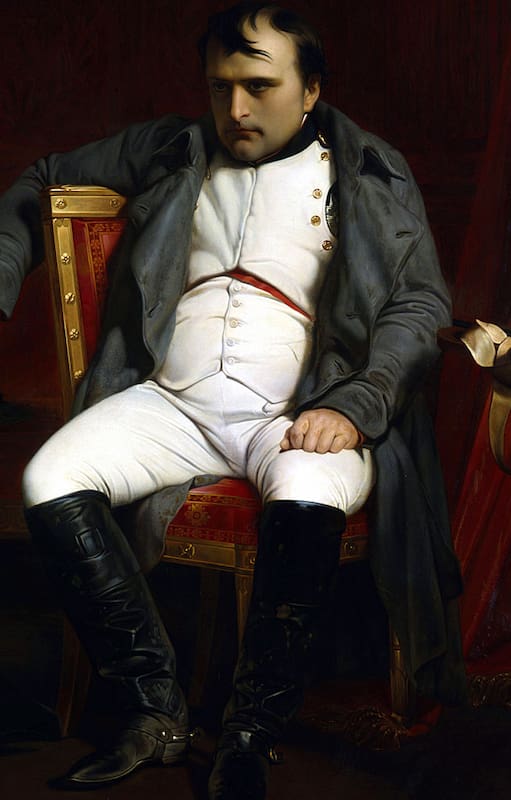 Napoleón aparece en esta obra del francés Paul Delaroche (1797-1859) en Fontainbleau durante la primera abdicación, en 1814.