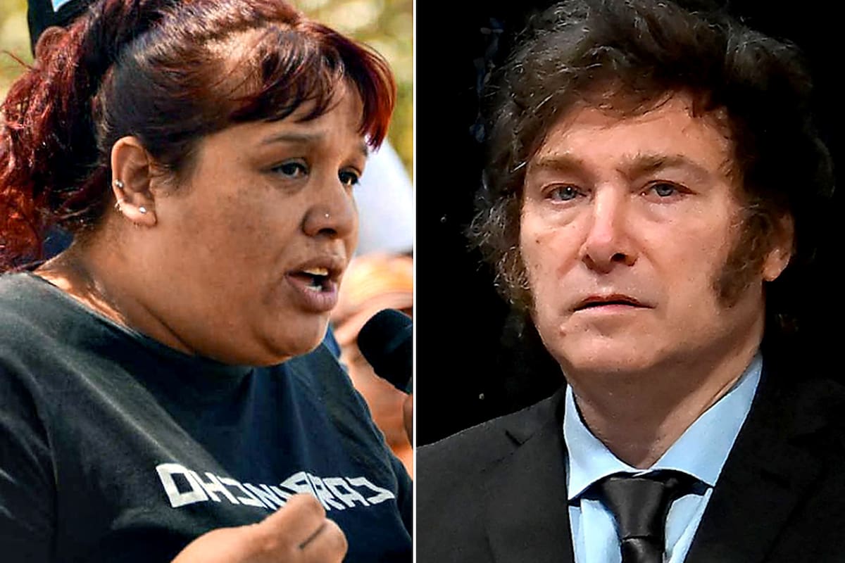 Natalia Zaracho y Javier Milei