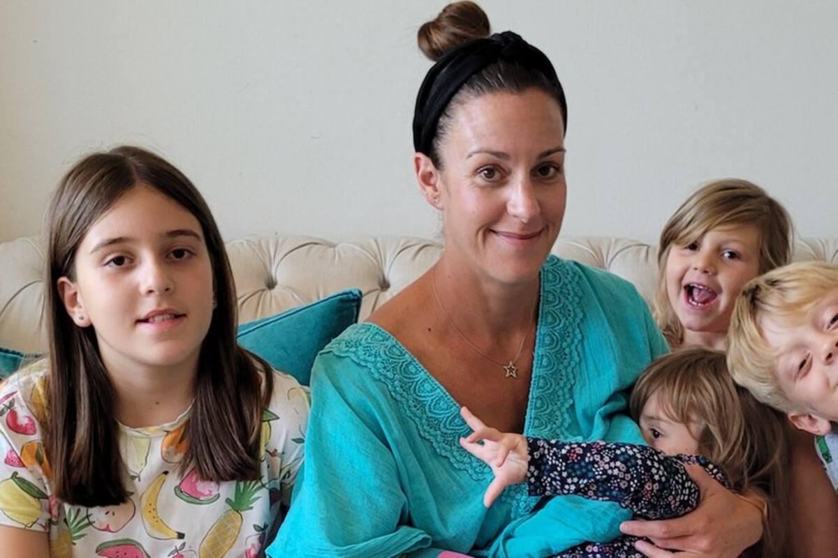 Natalie Brown y su familia.