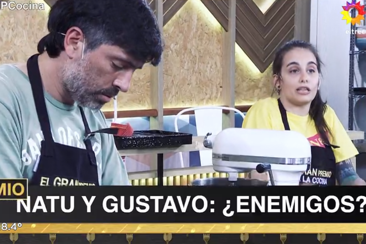 Natasha y Gustavo discutieron ayer en El gran premio de la cocina por un ingrediente que fue sacado sin permiso