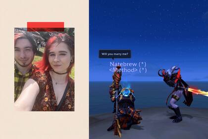 Nate y Jess (en la foto y en su interacción online), se enamoraron a través de un juego y no a través de una app de citas.