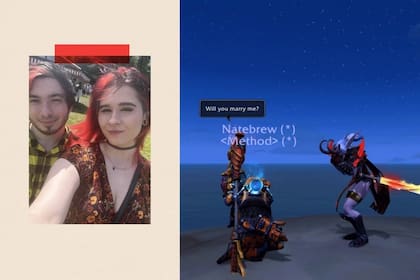Nate y Jess (en la foto y en su interacción online), se enamoraron a través de un juego y no a través de una app de citas