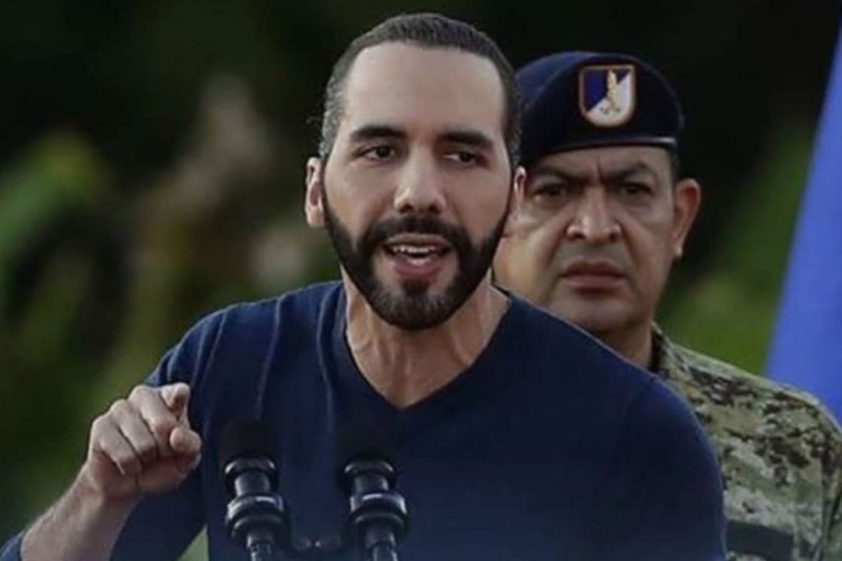 Nayib Bukele, en un acto con las fuerzas de seguridad