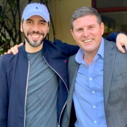 Nayib Bukele y Damián Merlo