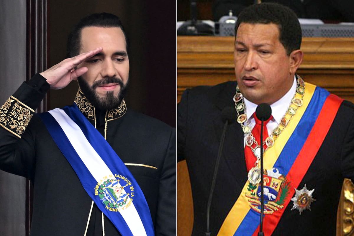 Nayib Bukele y Hugo Chávez
