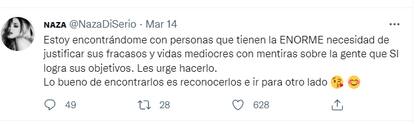 Naza Di Serio publicó un enigmático mensaje en Twitter