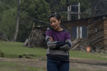 Nazaria Campos frente a su casa