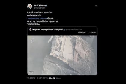 Nazif Yilmaz, viceministro de Educación del gobierno de Ankara, se valió de las redes sociales para desearle la muerte al primer ministro de Israel, Benjamin Netanyahu