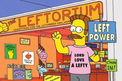 Ned Flanders es uno de los personajes zurdos más reconocidos. Fuente: FOX