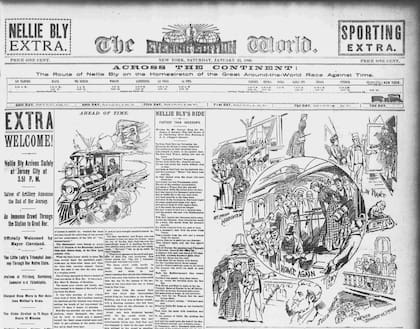 Nellie Bly logró dar la vuelta al mundo en menos tiempo que el que imaginó Julio Verne. Lo hizo en 72 días, 6 horas, 11 minutos y 14 segundos