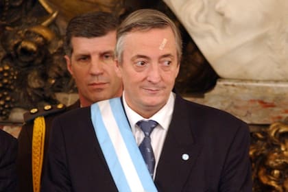 Néstor Kirchner al asumir como presidente, el 25 de mayo de 2003