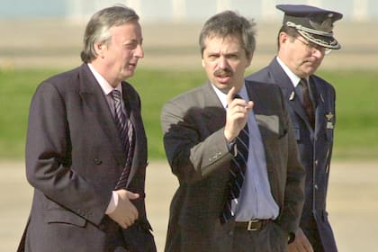 Néstor Kirchner, durante su presidencia, junto a su Jefe de Gabinete, Alberto Fernández