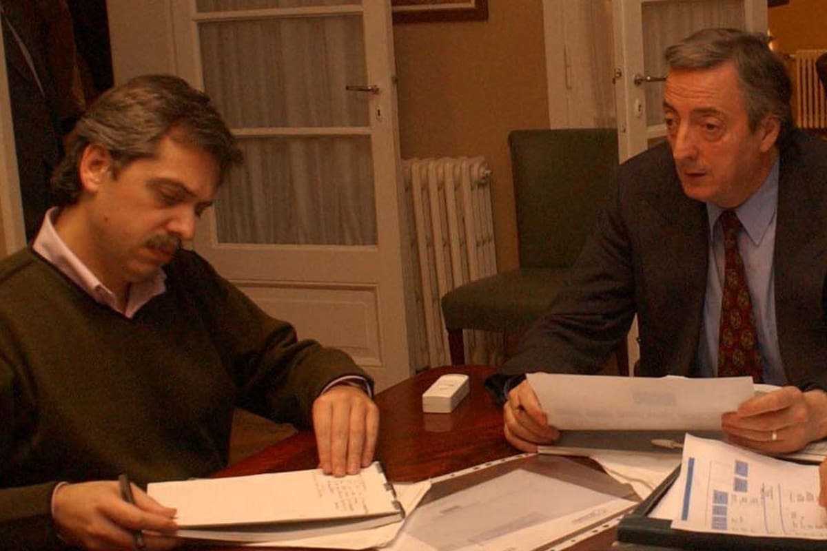 Néstor Kirchner junto al actual presidente, Alberto Fernández