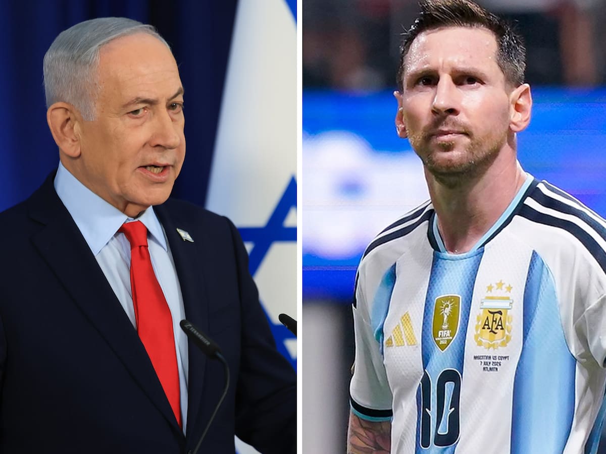 رئيس الوزراء الإسرائيلي بنيامين نتنياهو وليونيل ميسي