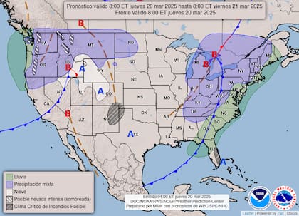 Nevadas intensas en el norte de EE.UU.: una tormenta invernal afectará el valle superior del Mississippi y los Grandes Lagos, con acumulaciones significativas de nieve
