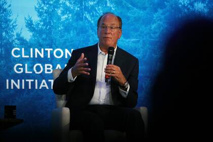NEW YORK, NEW YORK - SEPTEMBER 19: BlackRock CEO Larry Fink speaks at a forum during the opening of the Clinton Global Initiative (CGI), a meeting of international leaders which looks to help solve global problems, on September 19, 2022 in New York City. CGI, which hasn’t met since 2016, has assisted over 435 million people in more than 180 countries since it was established in 2005. The two day event, which occurs as the United Nations General Assembly is in New York, will see dozens of world leaders and those working for change across the world. (Photo by Spencer Platt/Getty Images)