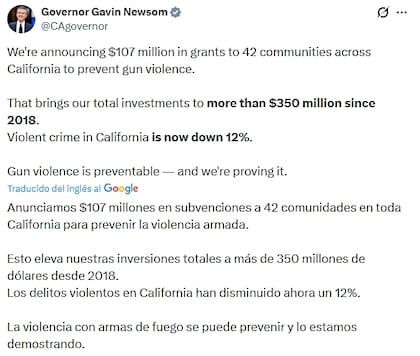 Newsom dio a conocer las subvenciones a 42 comunidades en toda California