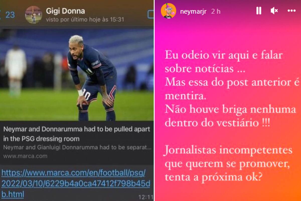 Neymar desmiente la pelea con Donnarumma.