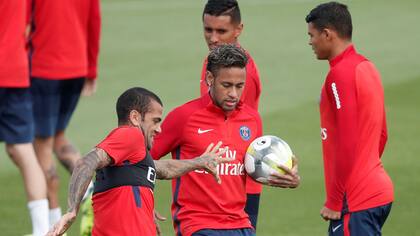 Neymar enttrenando con el PSG
