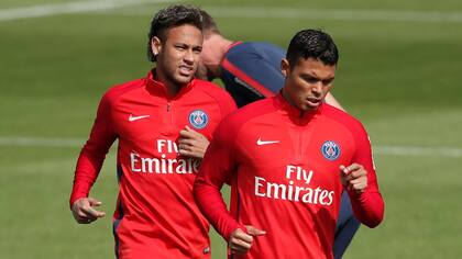 Neymar enttrenando con el PSG