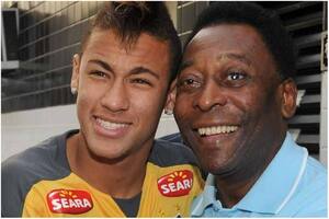 Neymar Jr y Pelé, dos glorias del fútbol de Brasil, ambos surgidos del Santos
