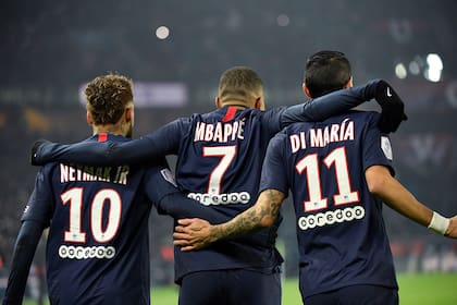 Neymar, Mbappé y Di María, tres figuras del PSG