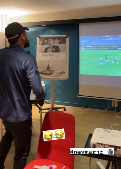 Neymar protestando por el gol de Palmeiras en el minuto 98. Crédito: Instagram