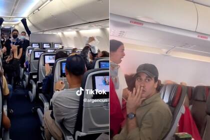 Ni siquiera en los vuelos se libraron de la tensión causada por el duelo entre Argentina y Francia