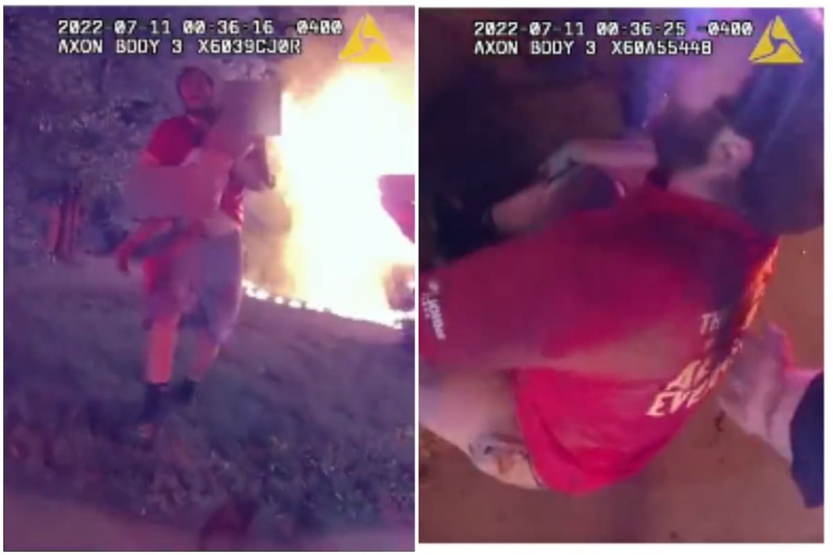 Nicholas Bostic salvó la vida de un grupo de jóvenes en Union Street, Indiana (Crédito: Captura de video/@LafayetteINPD)