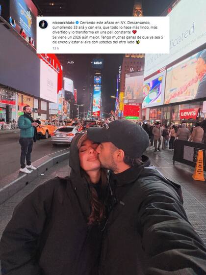 Nico Occhiato compartió imágenes de su romántico viaje a Nueva York con Flor Jazmín Peña (Foto: Instagram @nicoocchiato)