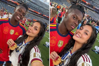 Nico Williams y Ainhi García celebraron juntos la obtención de la Copa del Mundo 2026