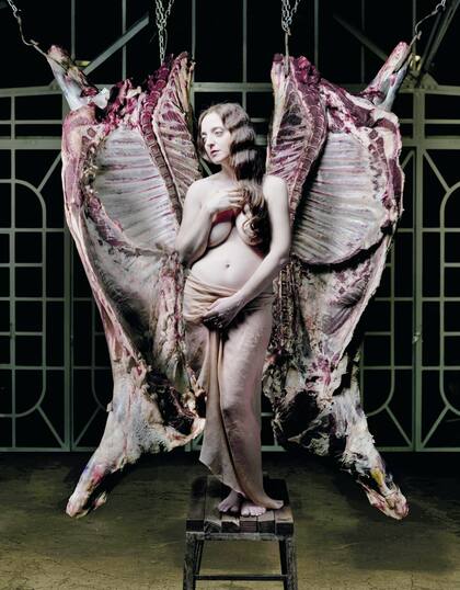 Nicola alada, fotografía inspirada en Francis Bacon