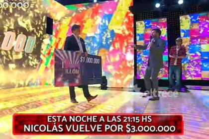 Nicolás aseguró que regresaría en la noche de martes para llevarse el premio de los dos millones de Los 8 escalones del millón