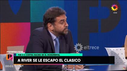 Nicolás Distasio intentó mantener la compostura durante su debate con Horacio Pagani (Captura de TV)