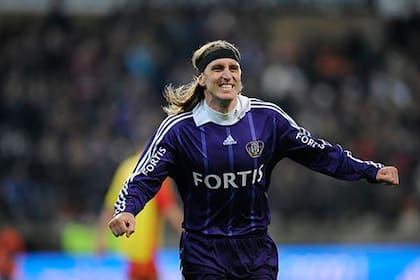 En su época de goleador de Anderlecht; ganó tres ligas de Bélgica