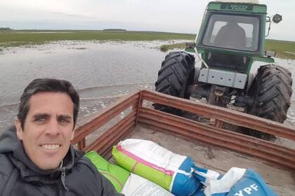 Nicolás Pereyra, productor de la zona de General Guido, una de las regiones con miles de hectáreas bajo el agua
