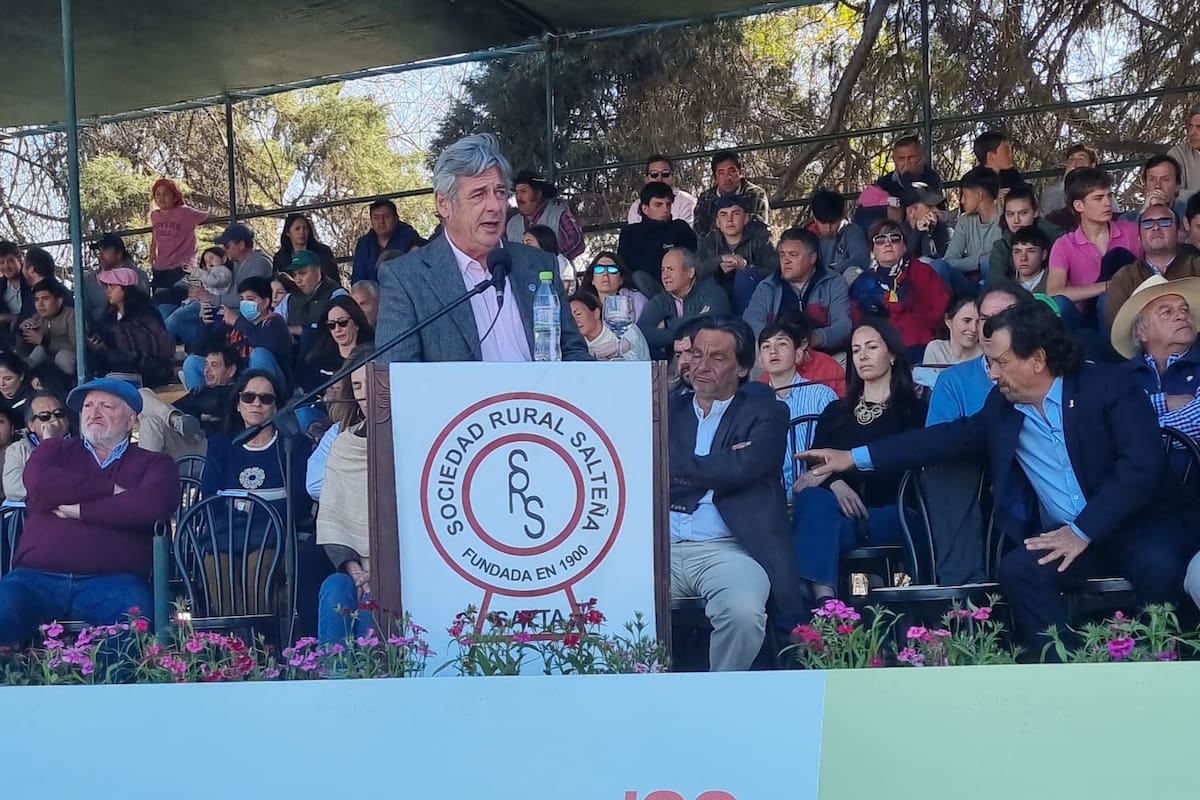 Nicolás Pino, presidente de la Sociedad Rural Argentina (SRA), en la Expo Rural Salta 2022