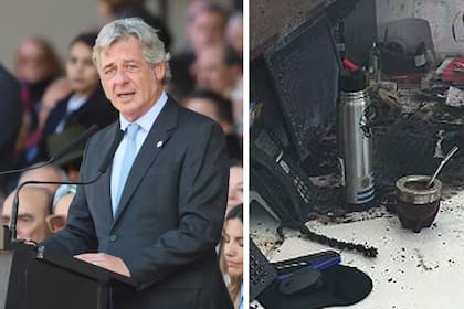 Nicolás Pino, presidente de la Sociedad Rural Argentina, y la foto de cómo quedó la oficina de su secretaria