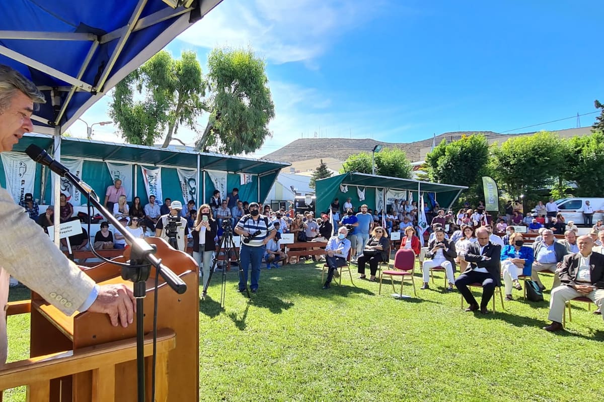 Nicolás Pino, presidente de la Sociedad Rural Argentina (SRA), en su discurso en Comodoro Rivadavia