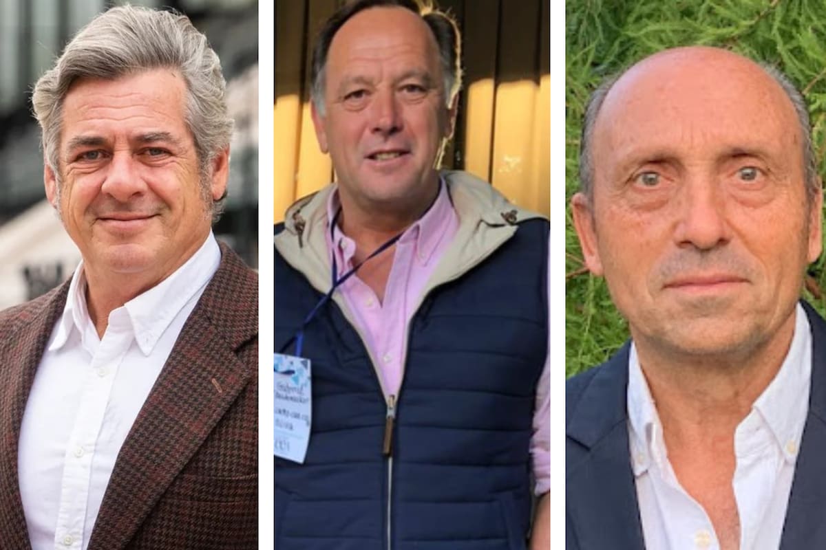 Nicolás Pino, presidente de la SRA, Gabriel De Raedemaeker, vicepresidente de CRA, y Horacio Salaverri, presidente de Carbap