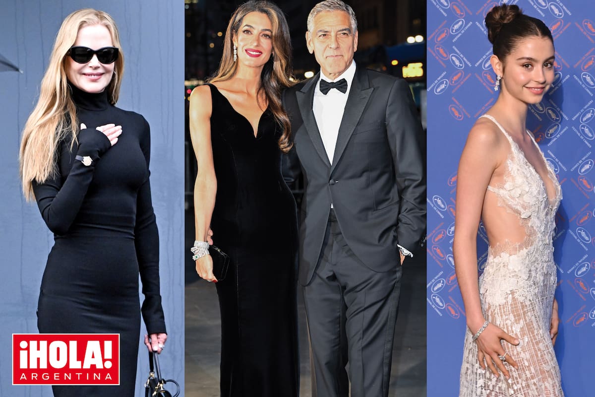 Nicole Kidman, George y Amal Clooney y Carys Douglas.
