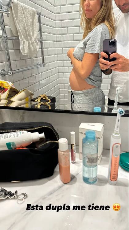 Nicole Neumann mostró cómo avanza u panza de embarazo a tres meses de gestación