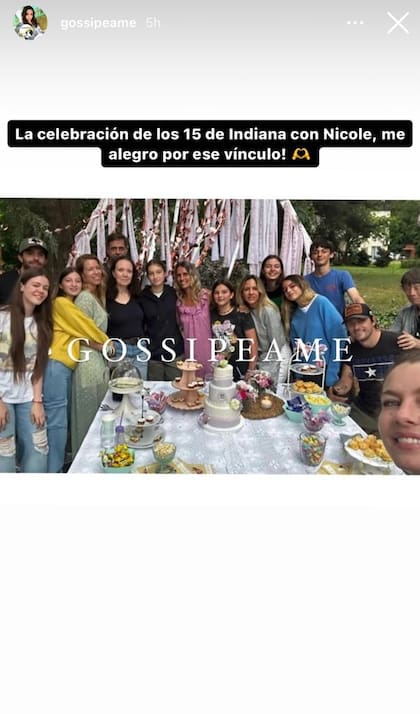 Nicole Neumann organizó una fiesta familiar por los 15 años de Indiana