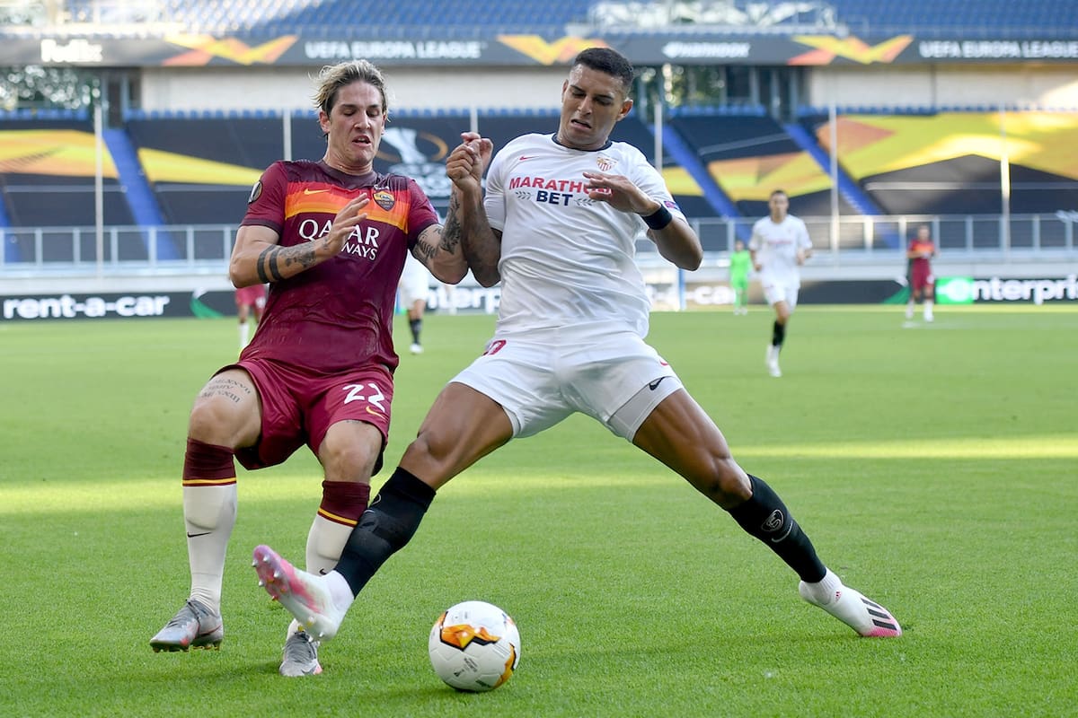 Nicolo Zaniolo pierde ante la marca de Diego Carlos; en la misma jornada, Roma fue eliminada de la Europa League y cambió de dueños