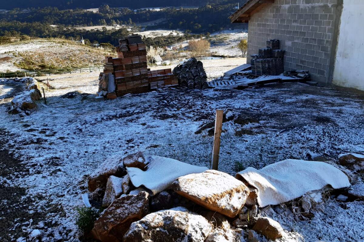 Nieve en Bom Jardim da Serra en Santa Catarina, Brasil