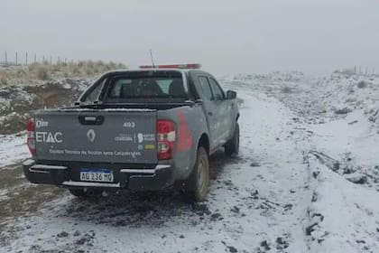 Nieve en Córdoba, entre Yacanto y el cerro Los Linderos