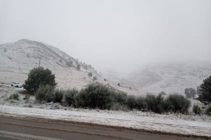 Nieve en Sierra de la Ventana.