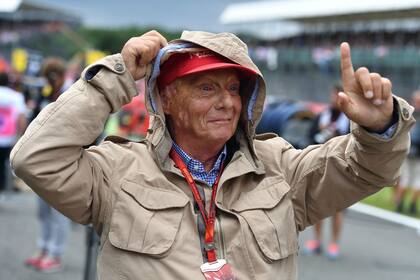 Niki Lauda, con su habitual buen humor, durante el Gran Premio Británico de 2016.