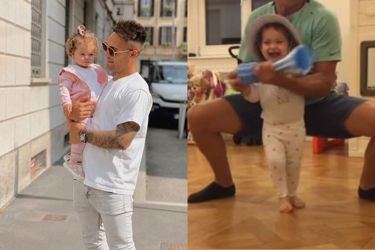 Nina, hija de Lautaro Martínez, bailó al ritmo de un cántico argentino
